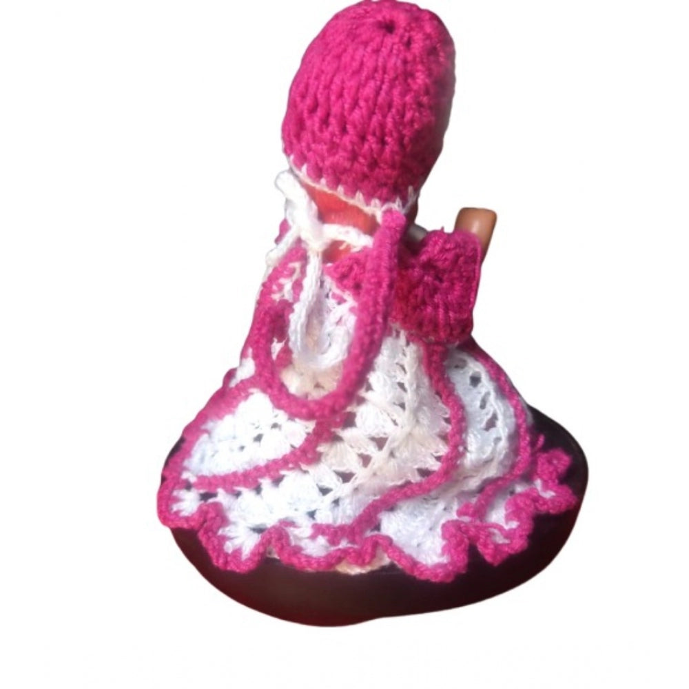 Laddu Gopal Tharad Dress Size: 0 To 6 — Pink-White