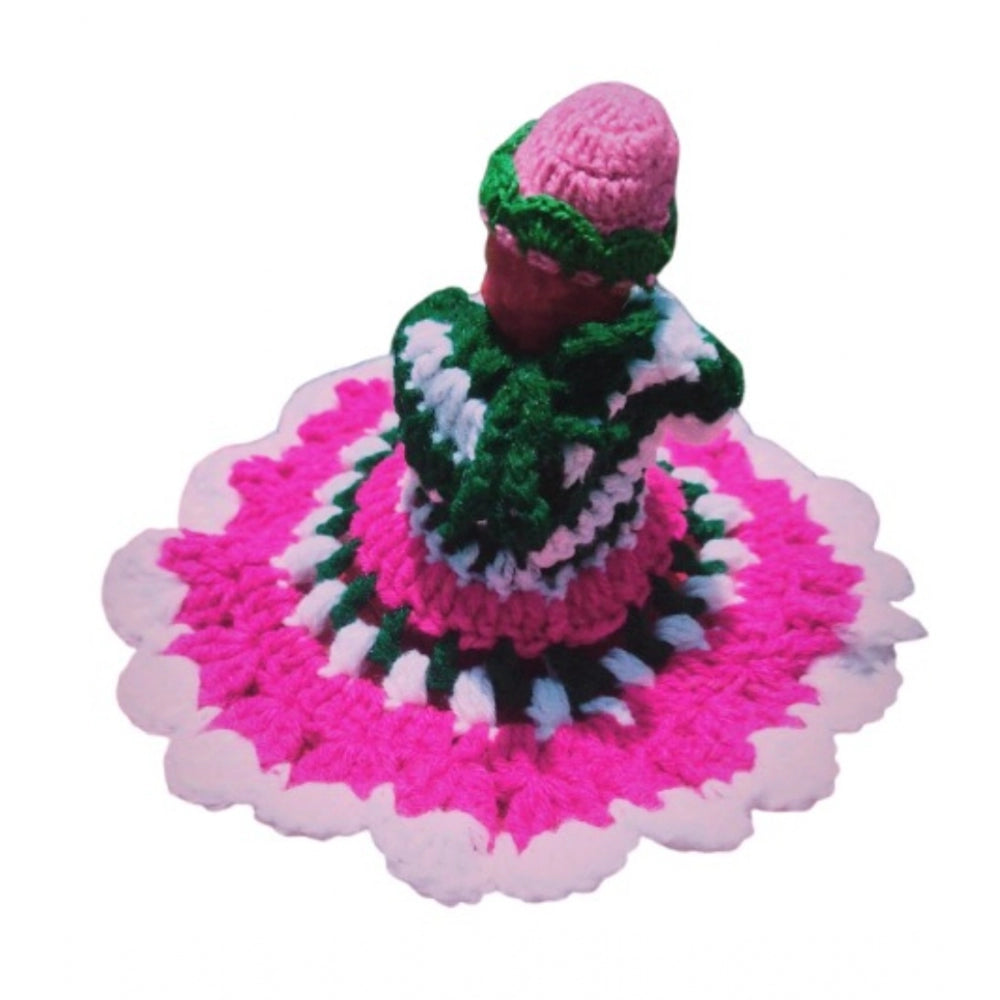Laddu Gopal Tharad Dress Size: 0 To 6 — Pink-Green