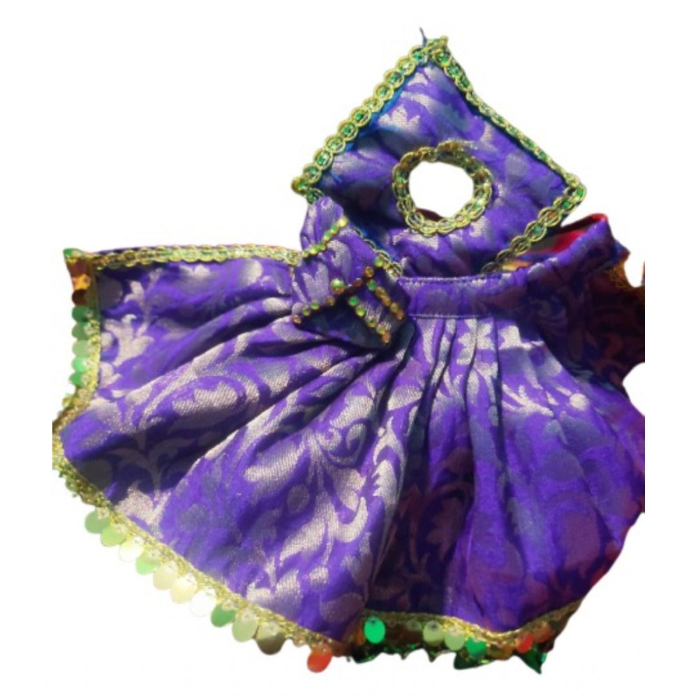 Laddu Gopal Silk Dress Size: 0 To 6 — Blue