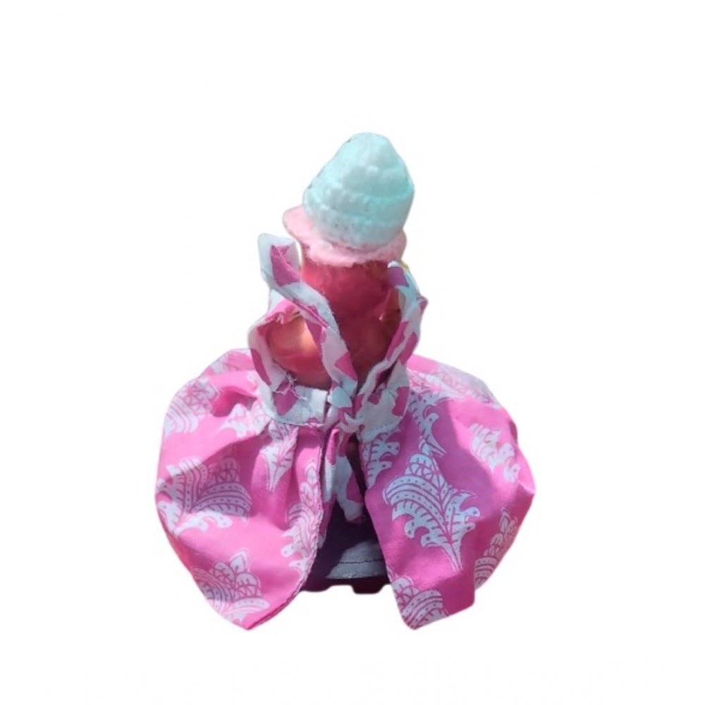 Laddu Gopal Cottn Dress Size: 0 To 6 — Pink