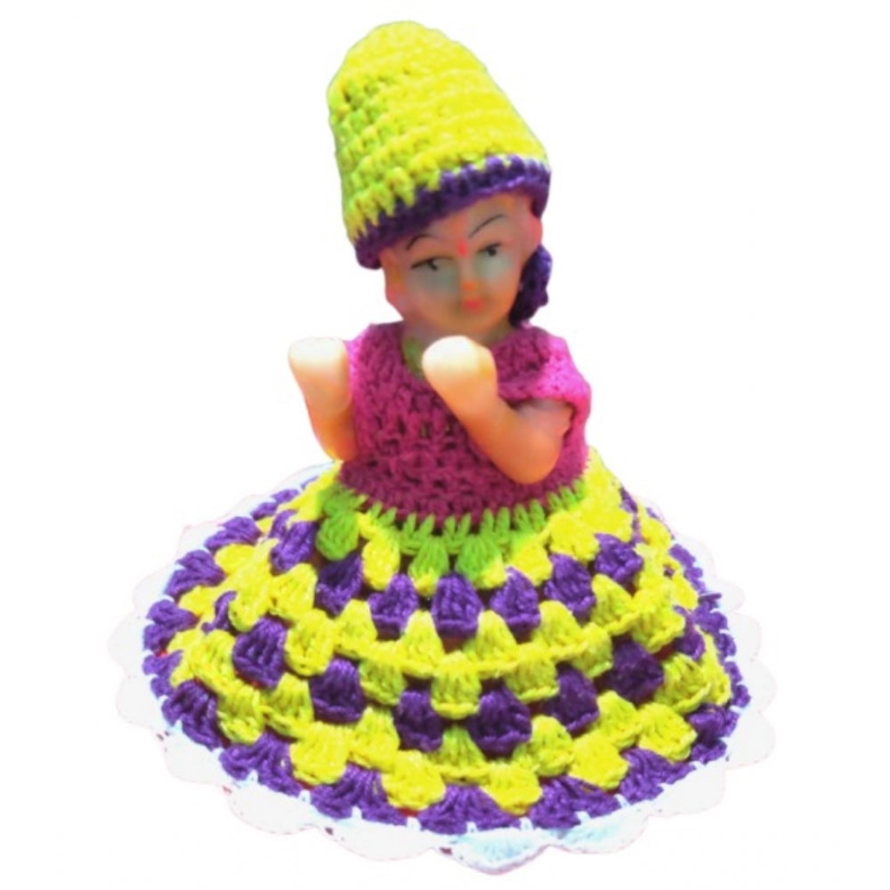 Laddu Gopal Tharad Dress Size: 0 To 6 — Yellow-Blue