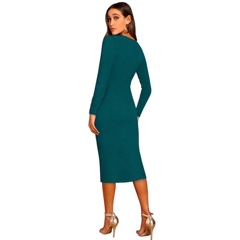 Women's Knitting Stretchable Round Neck Full Sleeve Dress — Morpich