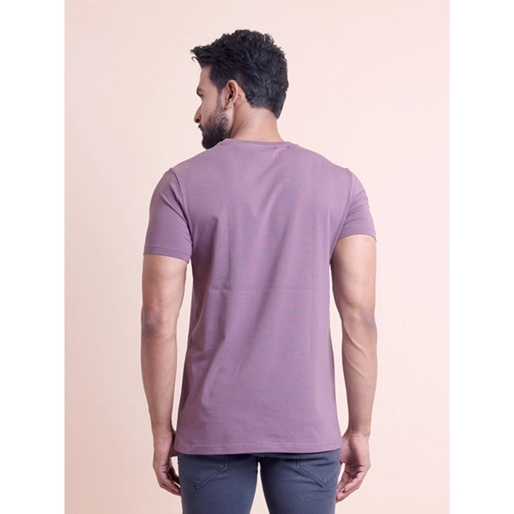 Men's Casual Cotton Solid Half Sleeve Round Neck T-Shirt — Berry