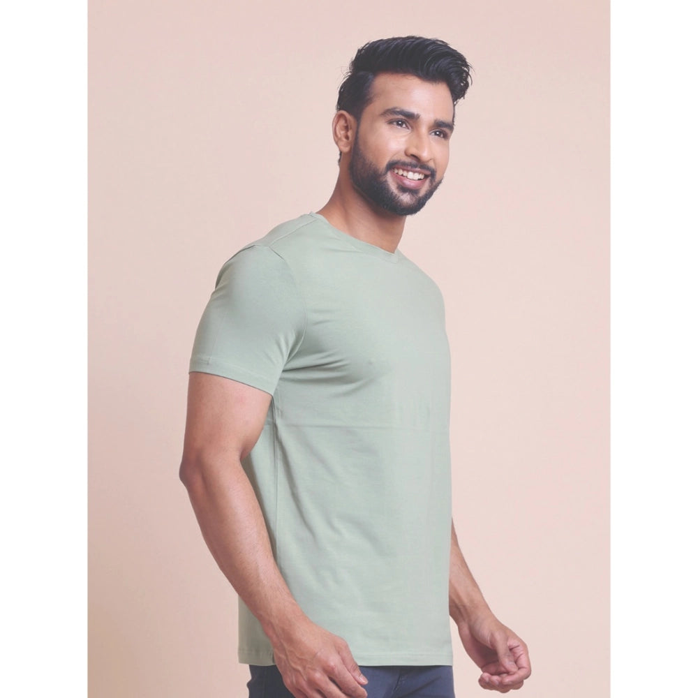 Men's Casual Cotton Solid Half Sleeve Round Neck T-Shirt — Newsage
