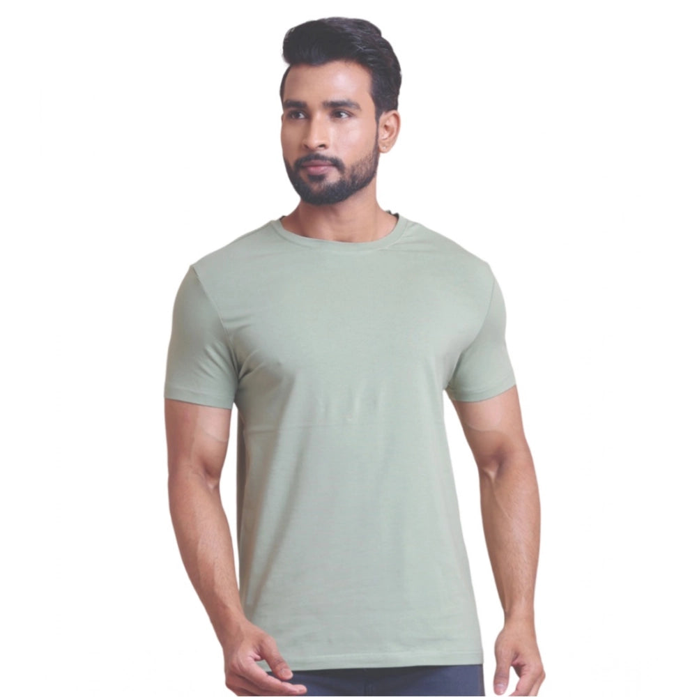 Men's Casual Cotton Solid Half Sleeve Round Neck T-Shirt — Newsage