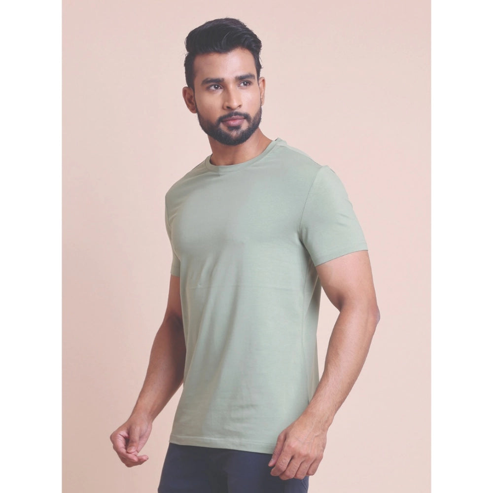 Men's Casual Cotton Solid Half Sleeve Round Neck T-Shirt — Newsage