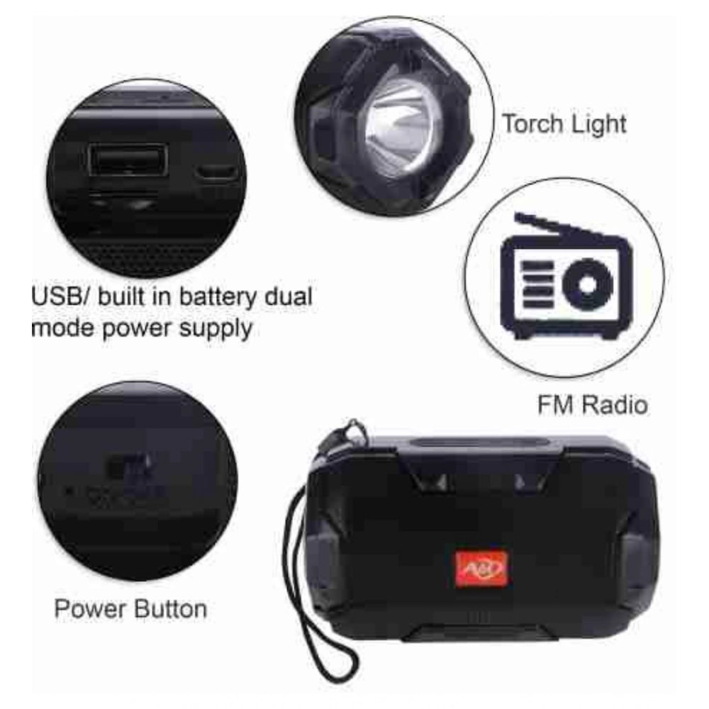 Rubber Wireless Ao105 Bluetooth Speaker — Black