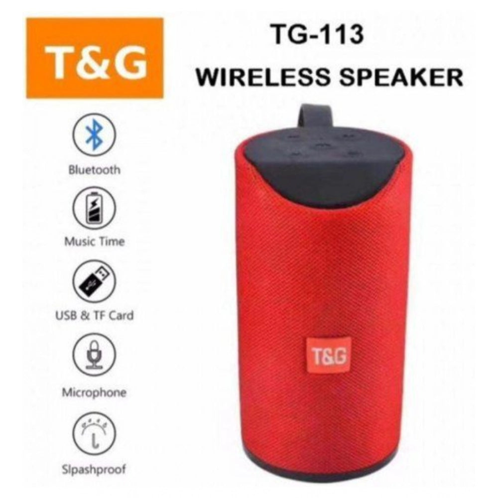 Rubber Wireless Tg113 Bluetooth Speaker — Red