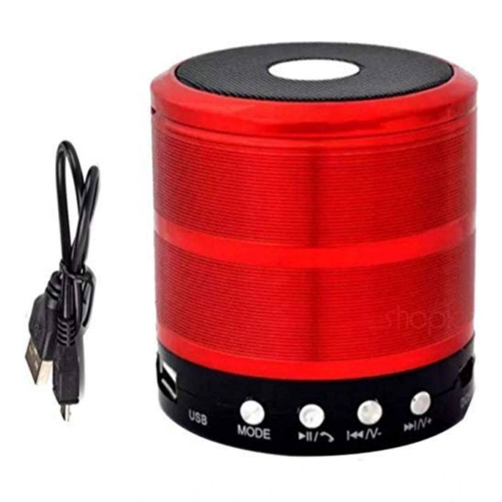Rubber Wireless Ws887 Bluetooth Speaker — Red