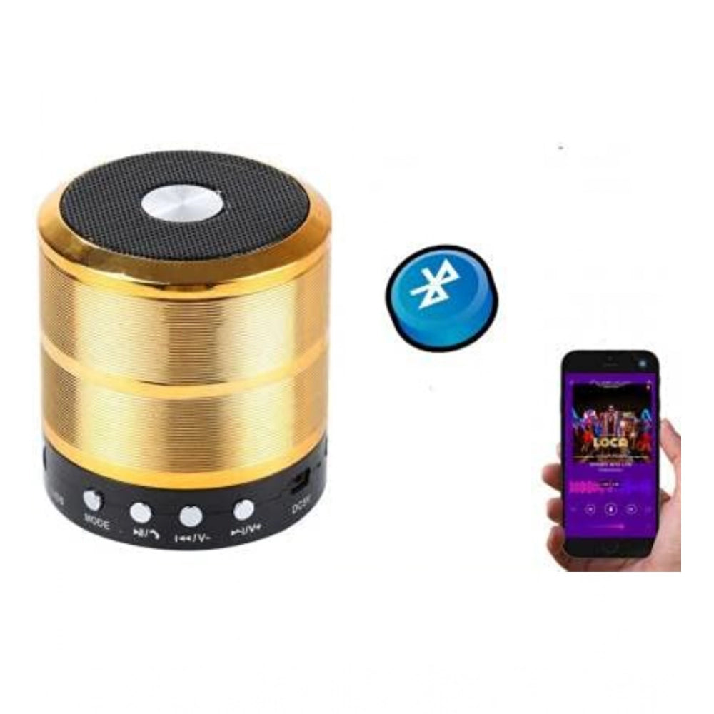 Rubber Wireless Ws887 Bluetooth Speaker — Gold
