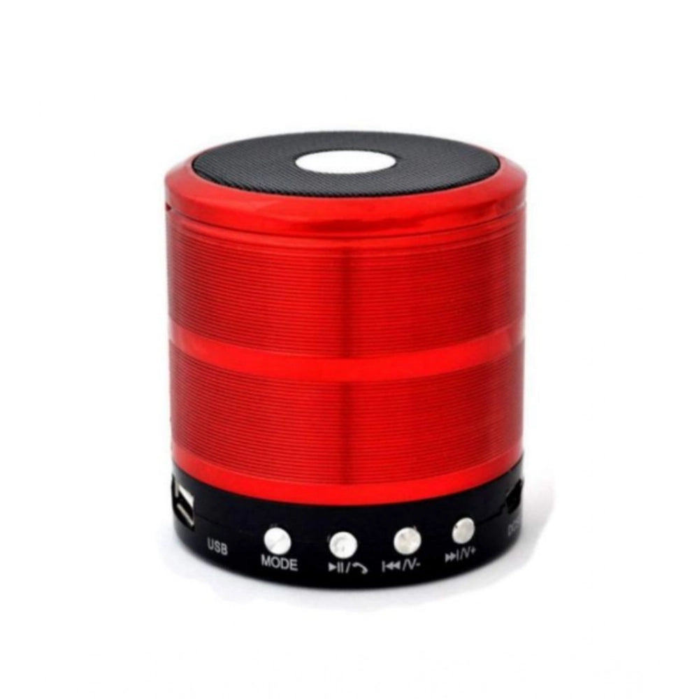 Rubber Wireless Ws887 Bluetooth Speaker — Red