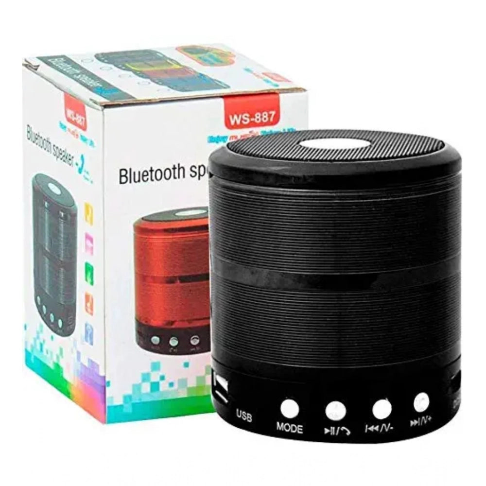 Rubber Wireless Ws887 Bluetooth Speaker — Black