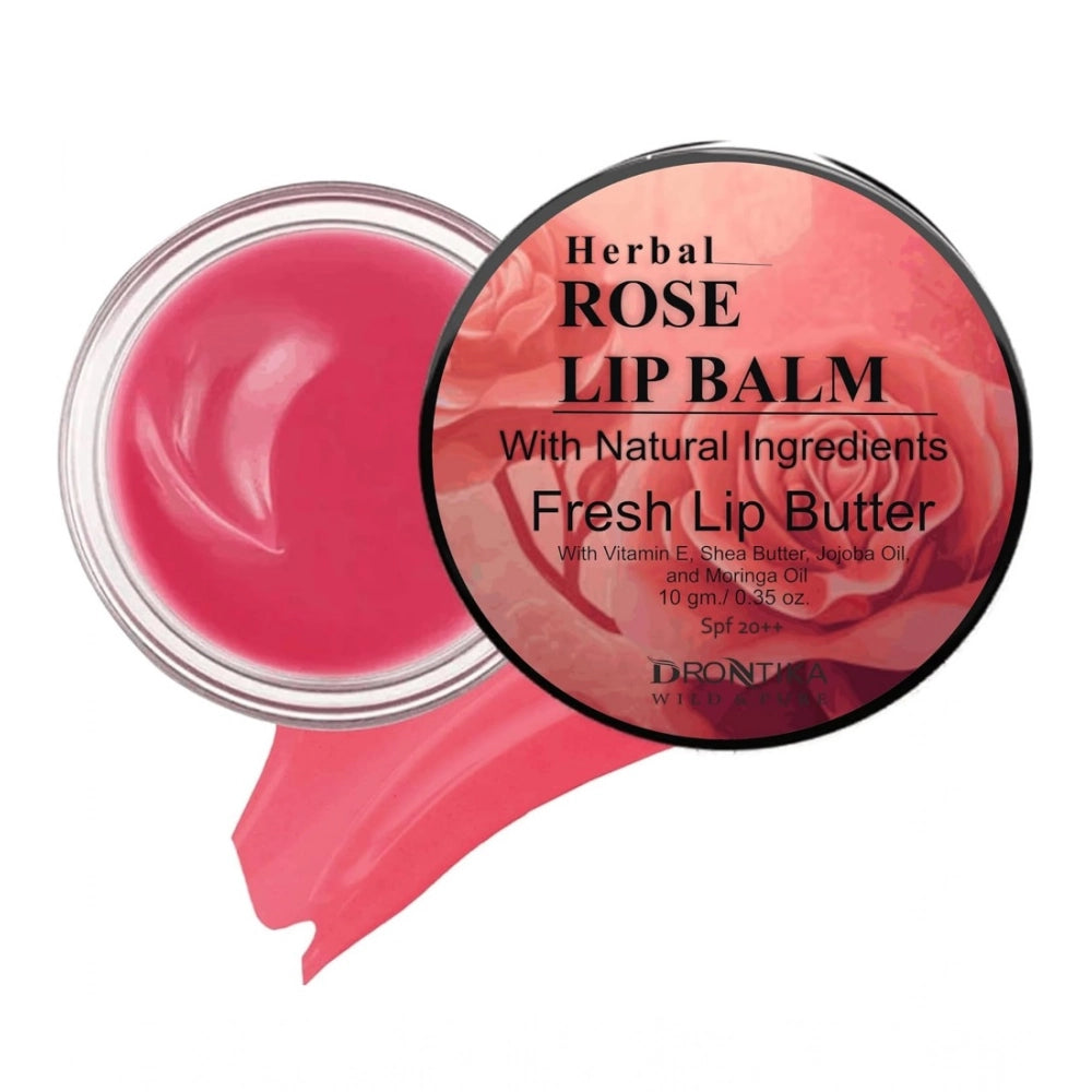 Unisex Herbal Dark And Chapped Lips Rose Lip Balm — 10Gm