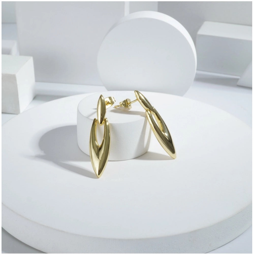 Women's Brassnew Gold Tone Polish Mini Office Earrings — Gold Plated