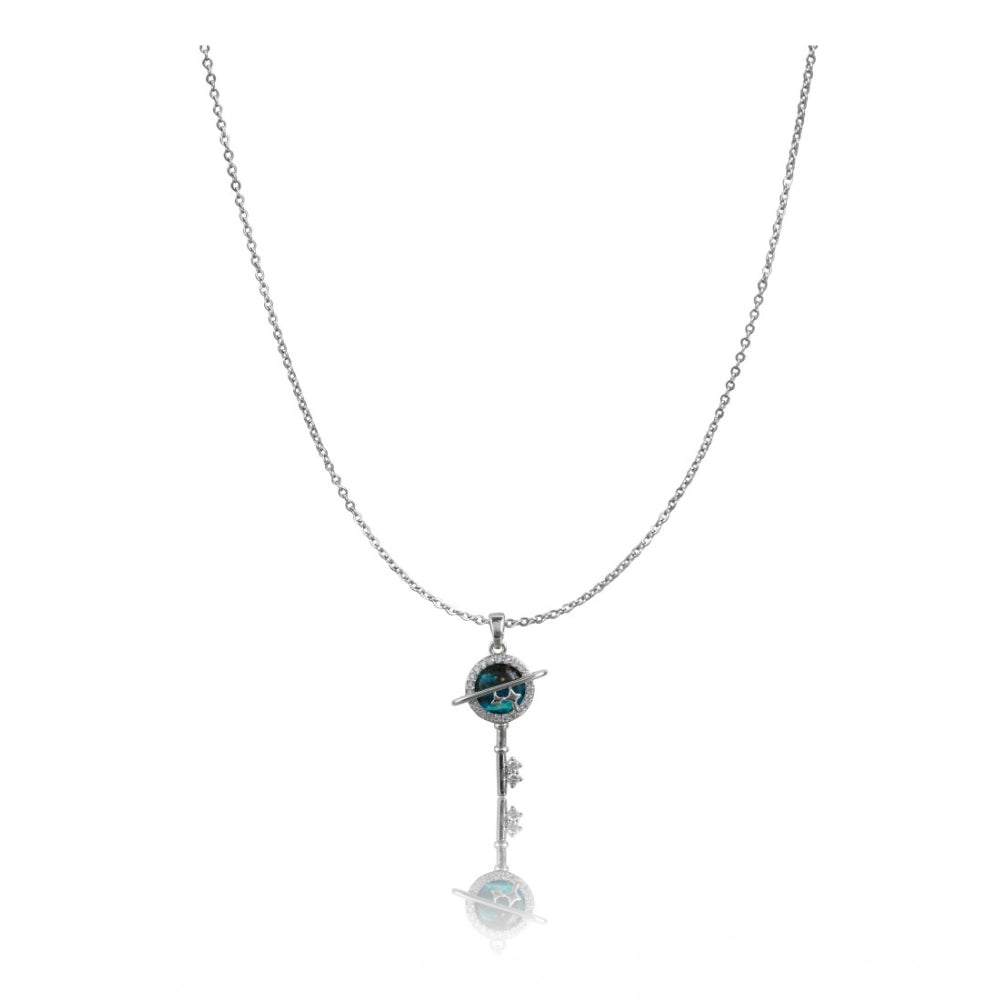 Women's Stainless Steel Key Design Delicate Chain — Silver Plated