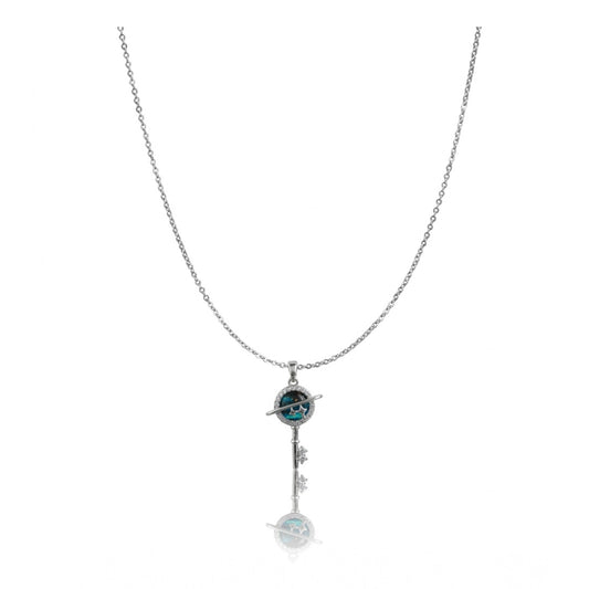 Women's Stainless Steel Key Design Delicate Chain — Silver Plated