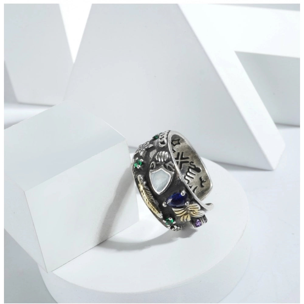 Stainless Steel Imported High-Quality Office Wear Freesize Ring — Silver Plated