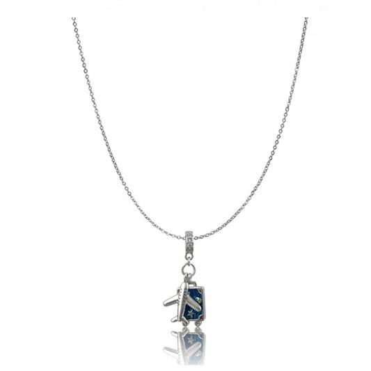 Women's Stainless Steel Airplane Design Pendent Delicate Chain — Silver Plated