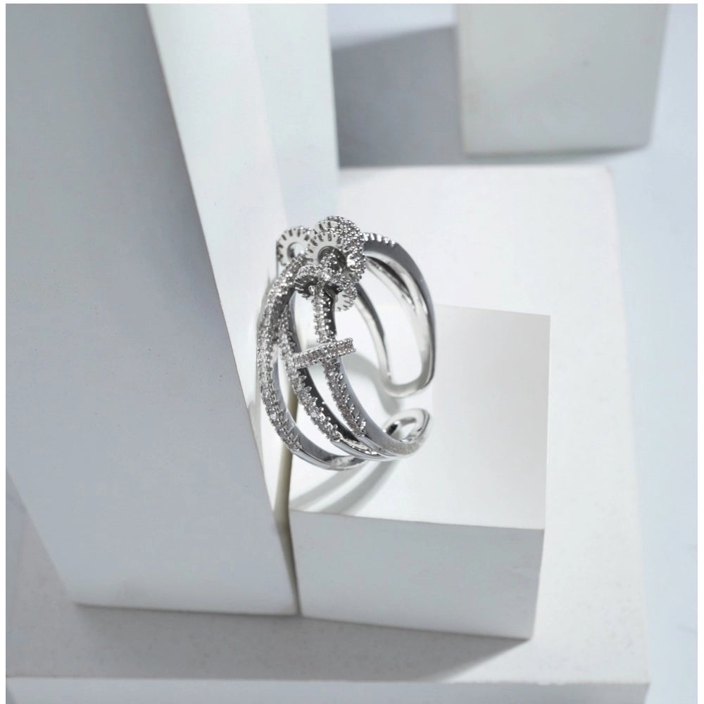 Stainless Steel Silver High-Quality Freesize Ring — Silver Plated
