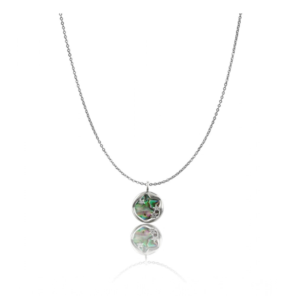 Women's Stainless Steel Galaxy Pendent Delicate Chain — Silver Plated