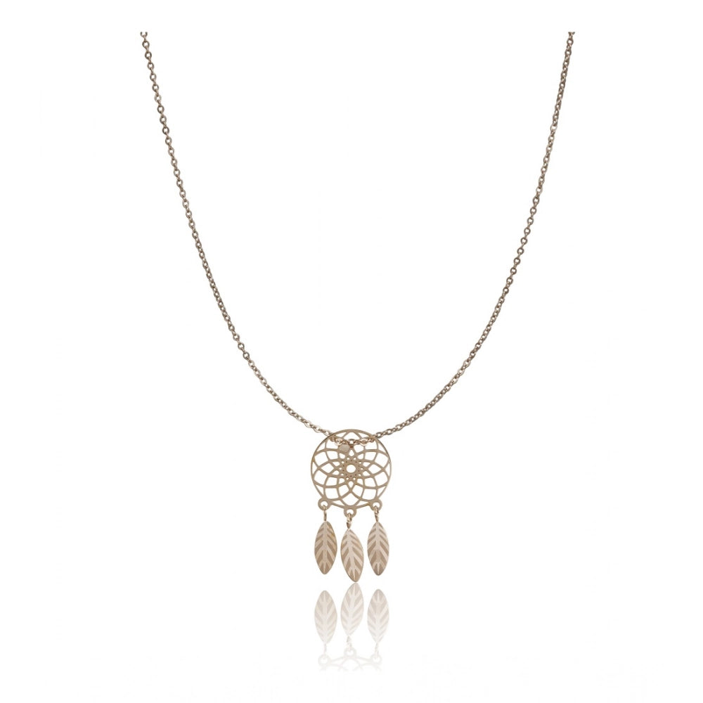 Women's Stainless Steel Dream Catcher Pendent Delicate Chain — Gold Plated