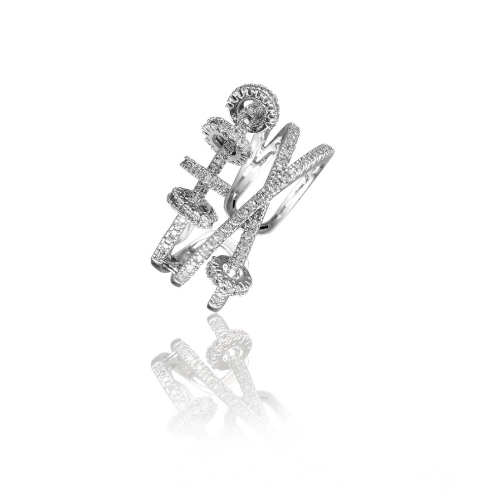 Stainless Steel Silver High-Quality Freesize Ring — Silver Plated