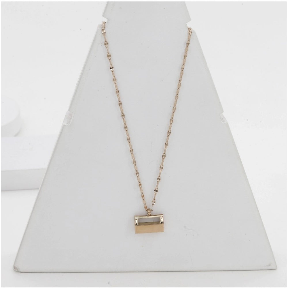 Women's Stainless Steel Mini Suitcase Pendent Delicate Chain — Gold Plated