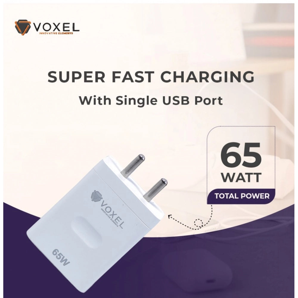 Voxel 65 Watt USB Fast Charger Ab — White
