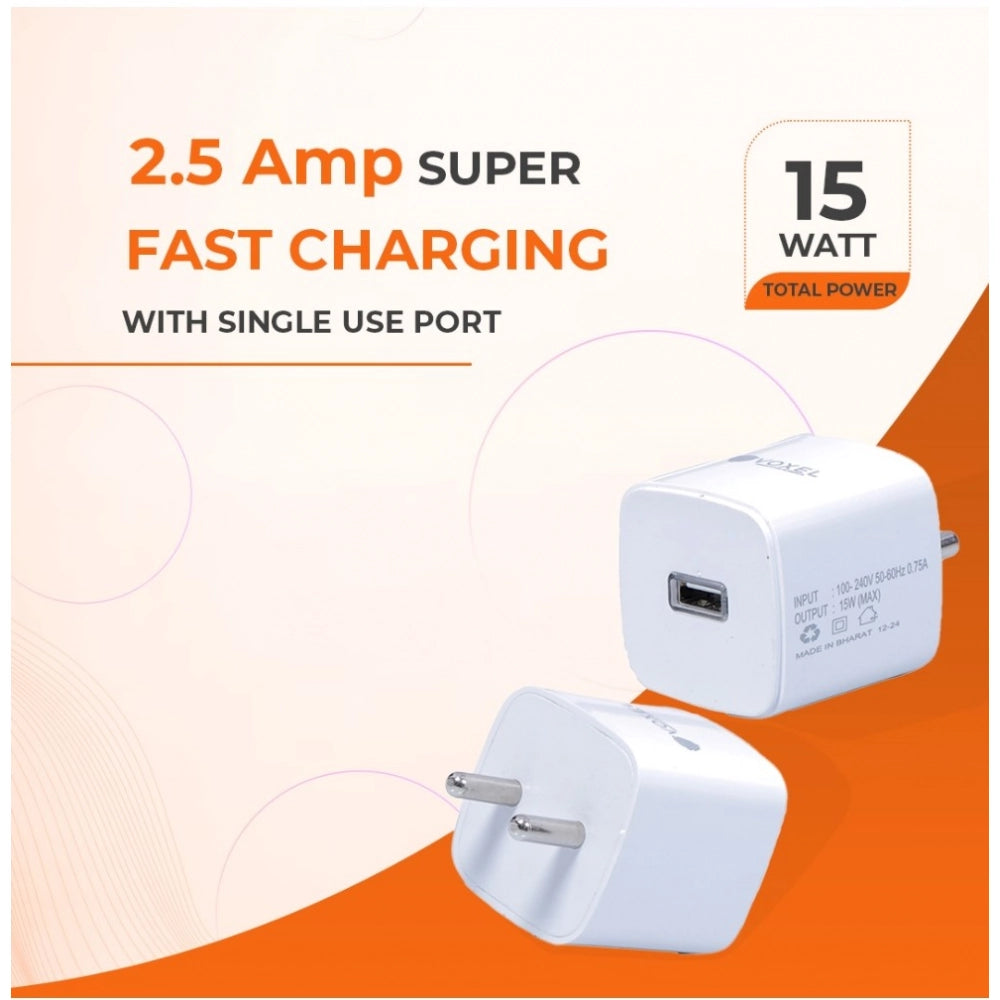 Voxel 15 Watt USB Charger Ab — White