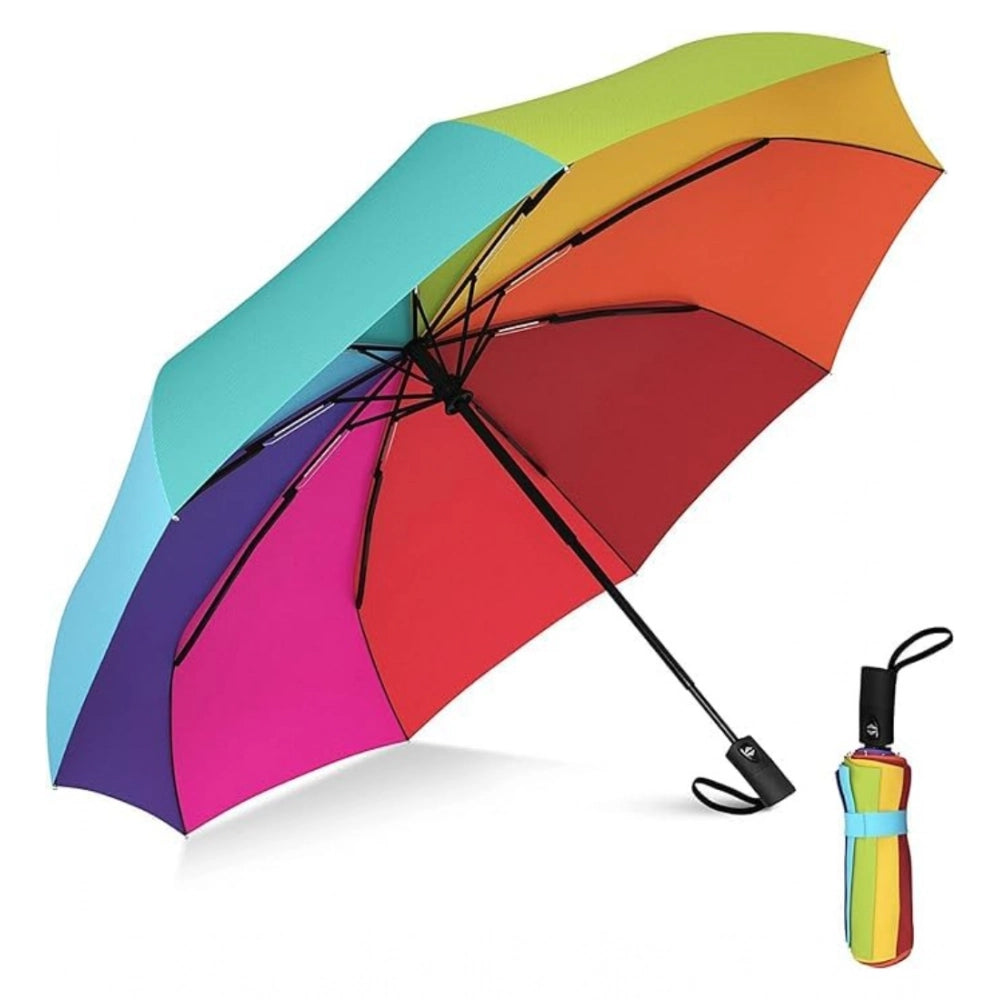 Metal Portable Auto Travel Umbrella — Rainbow