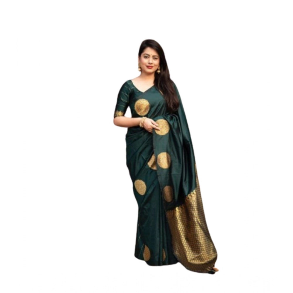 Women's Silk Printed Saree — Green · _Grn