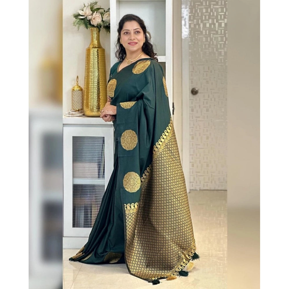 Women's Silk Printed Saree — Green · _Grn