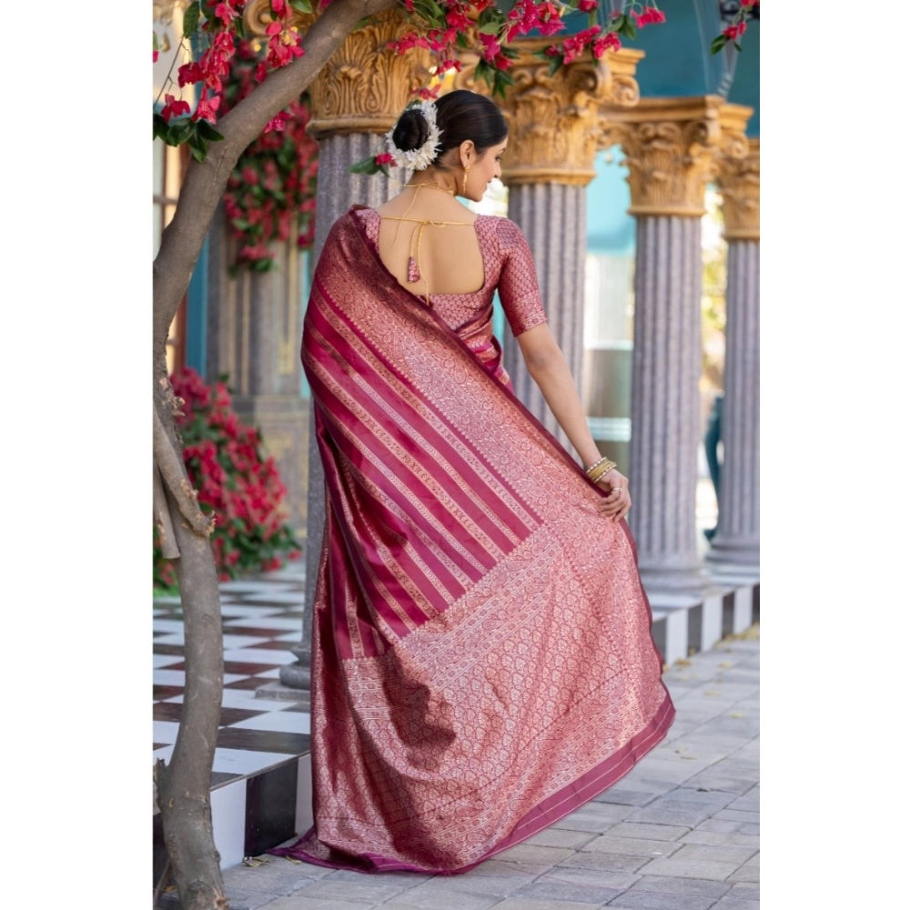Women's Silk Printed Saree — Pink · _Pnk