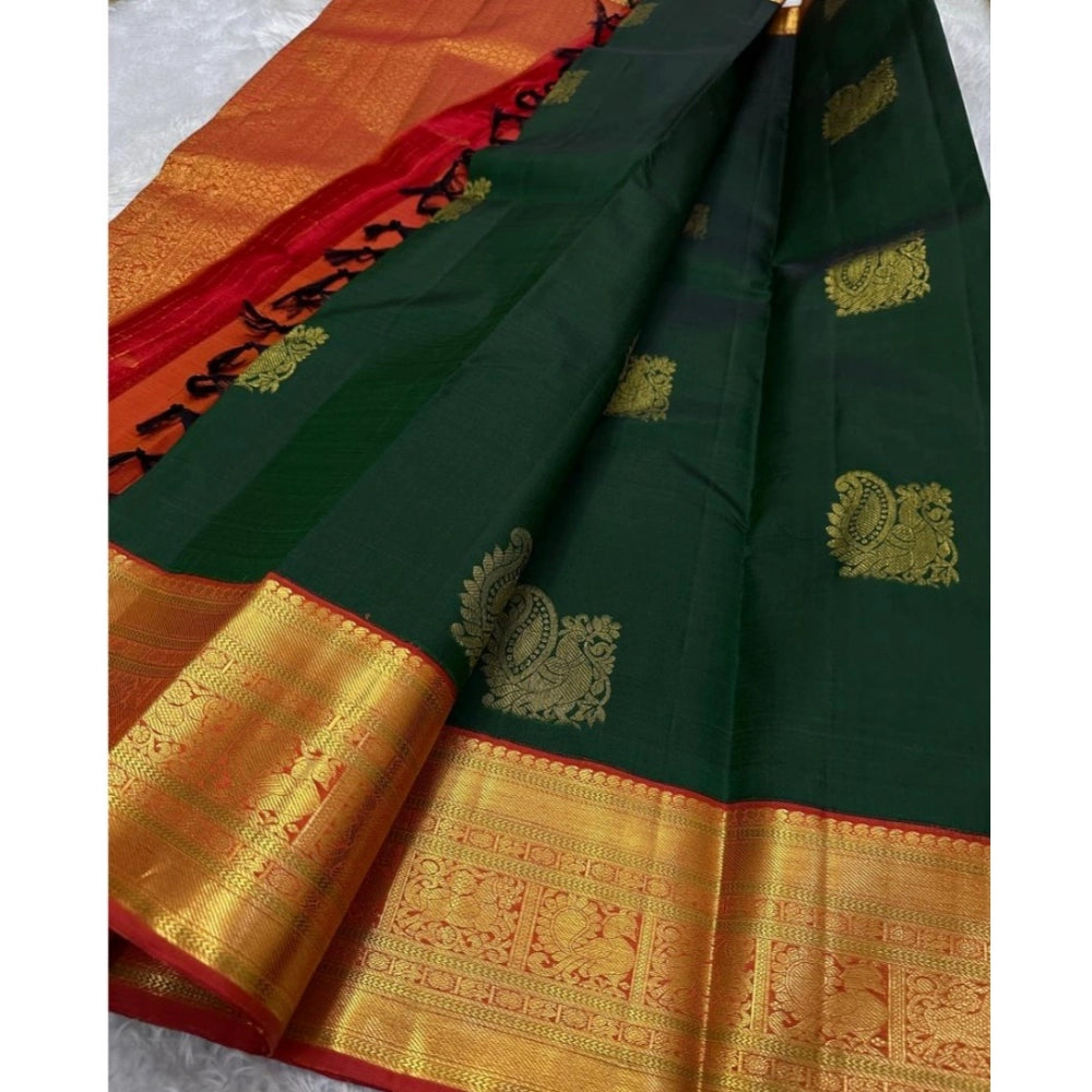 Women's Silk Printed Saree — Green · _Grn