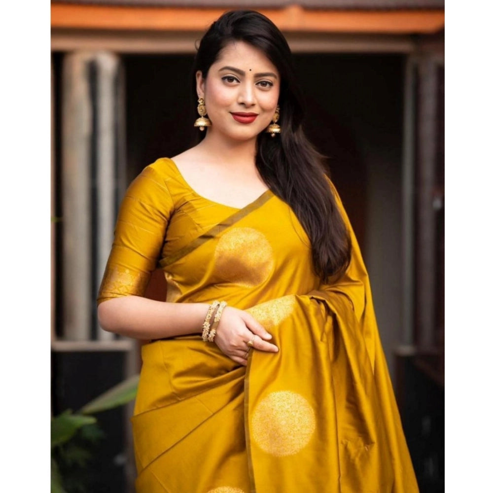 Women's Silk Printed Saree — Yellow · Ylow