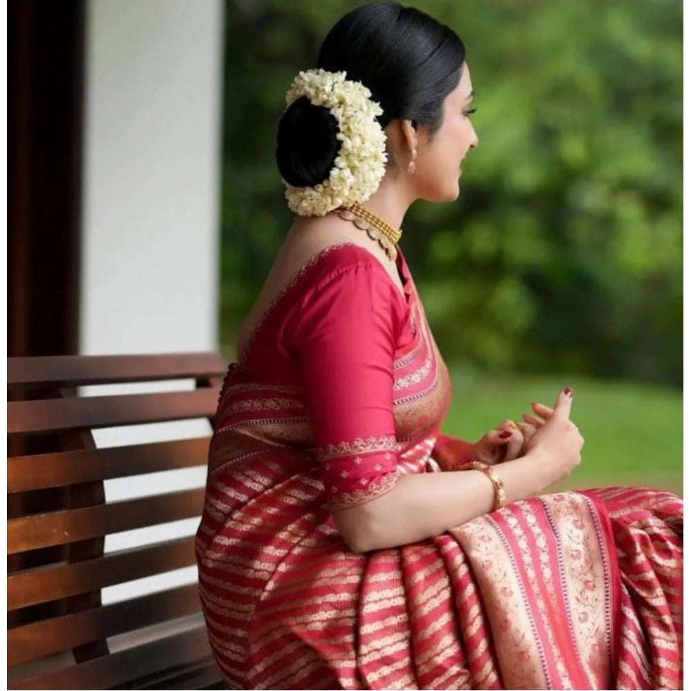 Women's Silk Printed Saree — Pink · _Pnk
