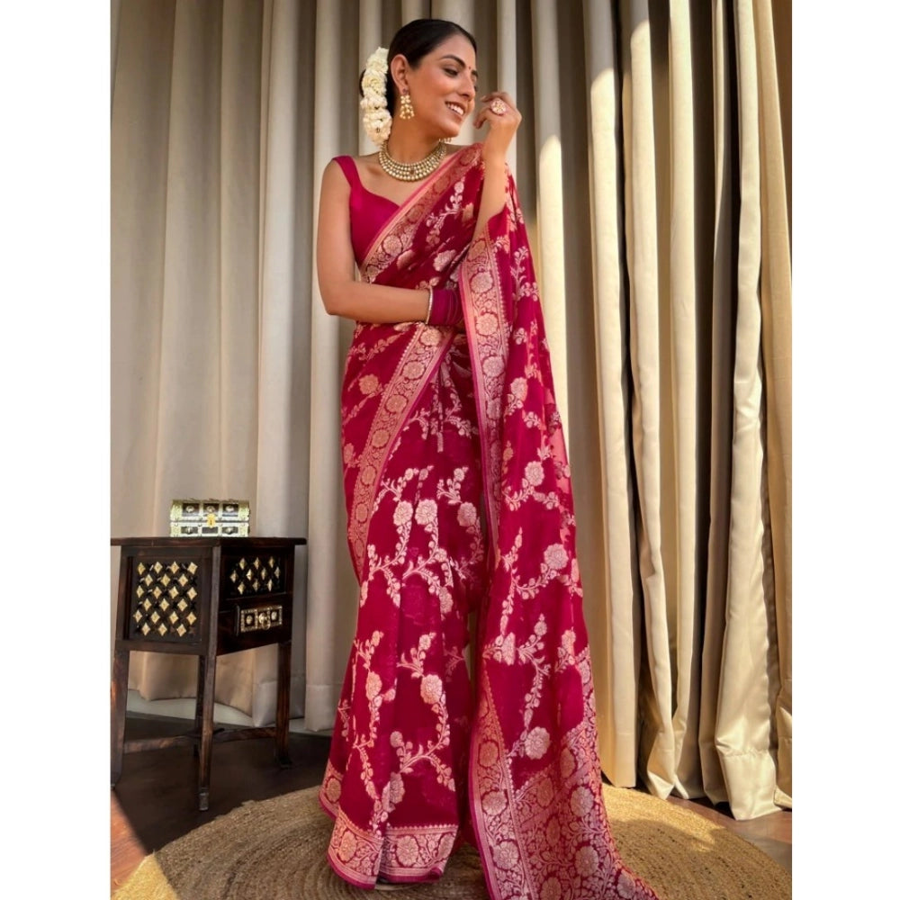 Women's Silk Printed Saree — Pink · _Pnk