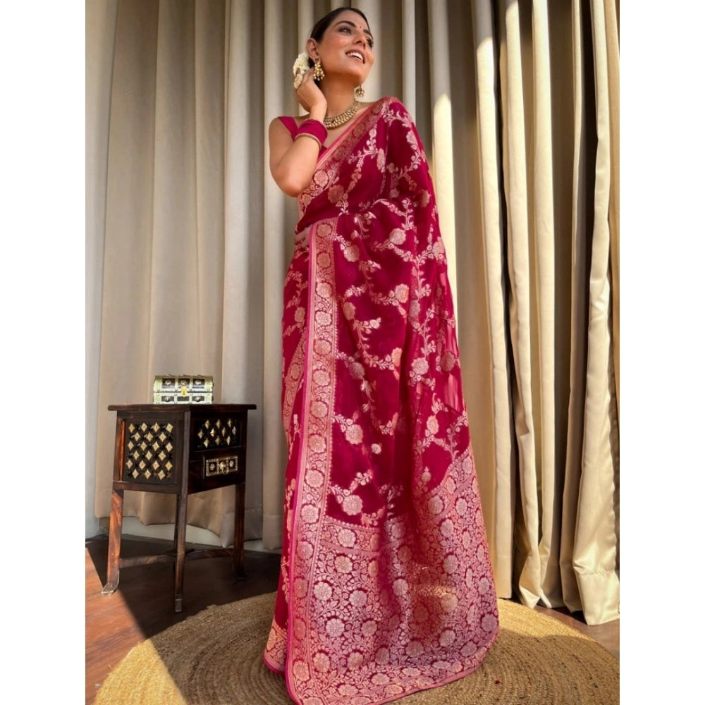 Women's Silk Printed Saree — Pink · _Pnk