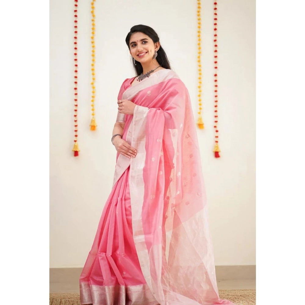 Women's Cotton Printed Saree — Pink · _Pnk