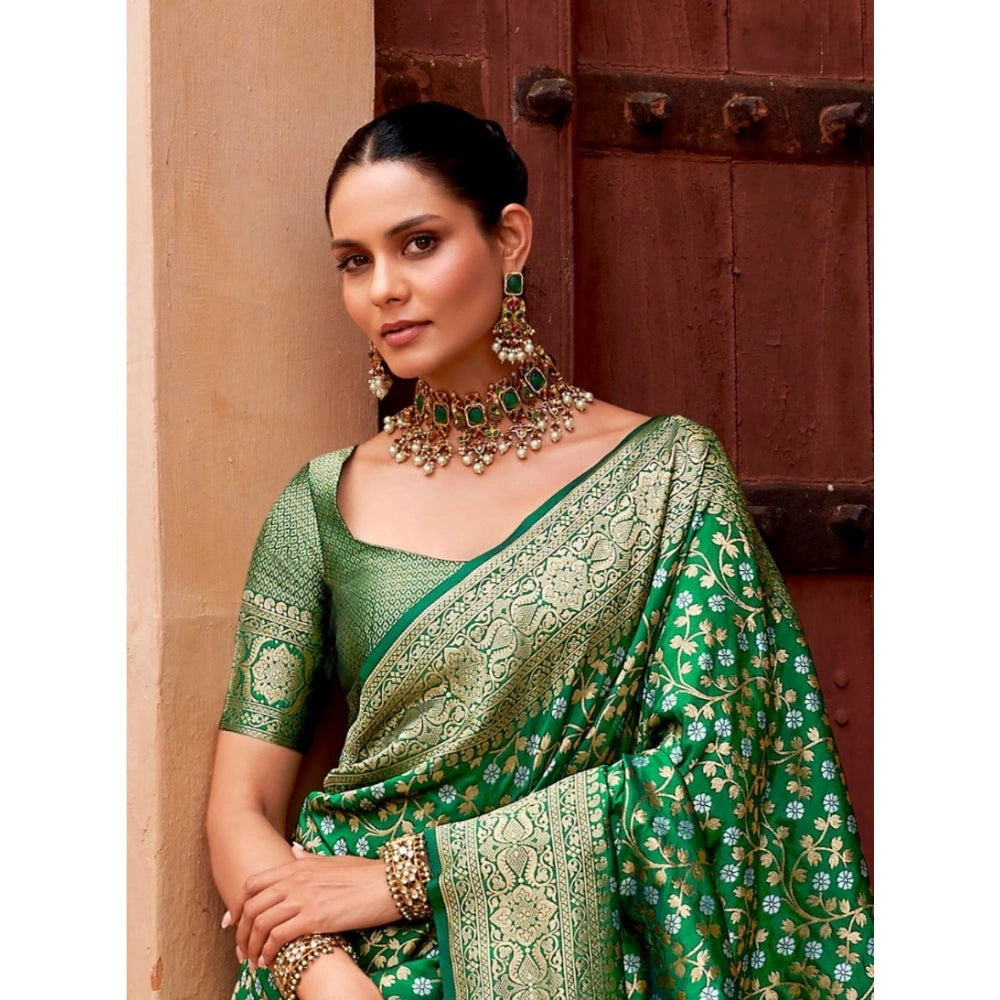 Women's Silk Printed Saree — Green · _Grn