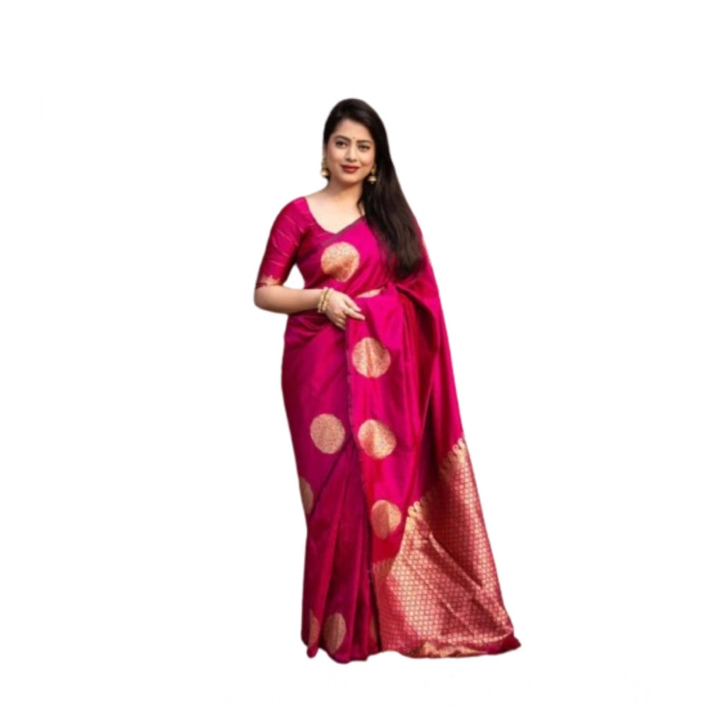 Women's Silk Printed Saree — Pink · _Pnk
