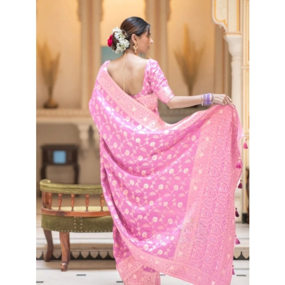 Women's Silk Printed Saree — Pink · _Pnk