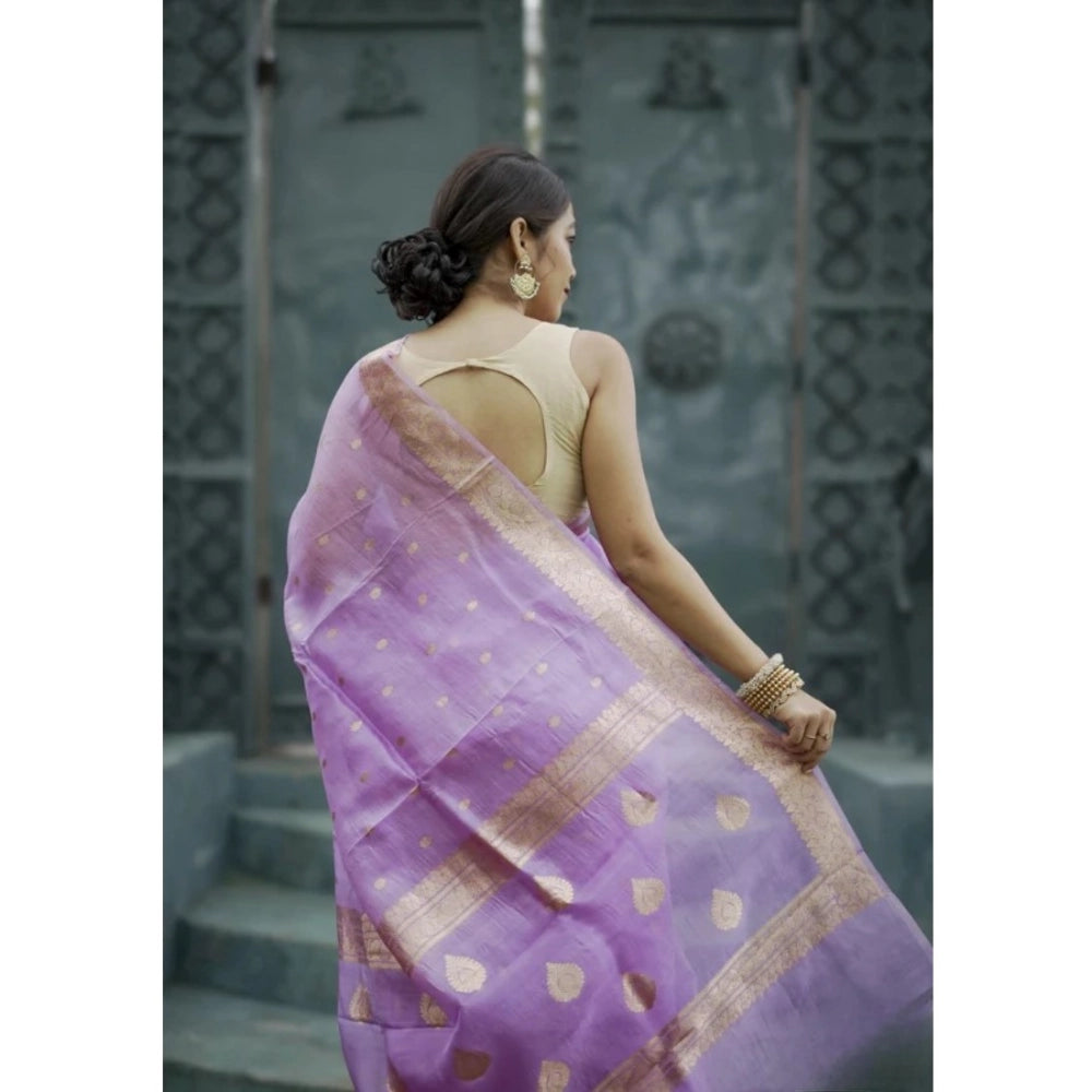 Women's Cotton Printed Saree — Lavender · Lvdr