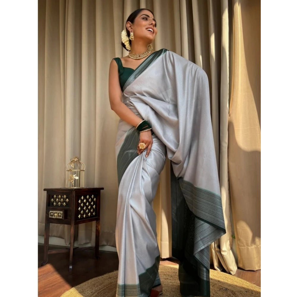 Women's Silk Printed Saree — Grey · _Gry
