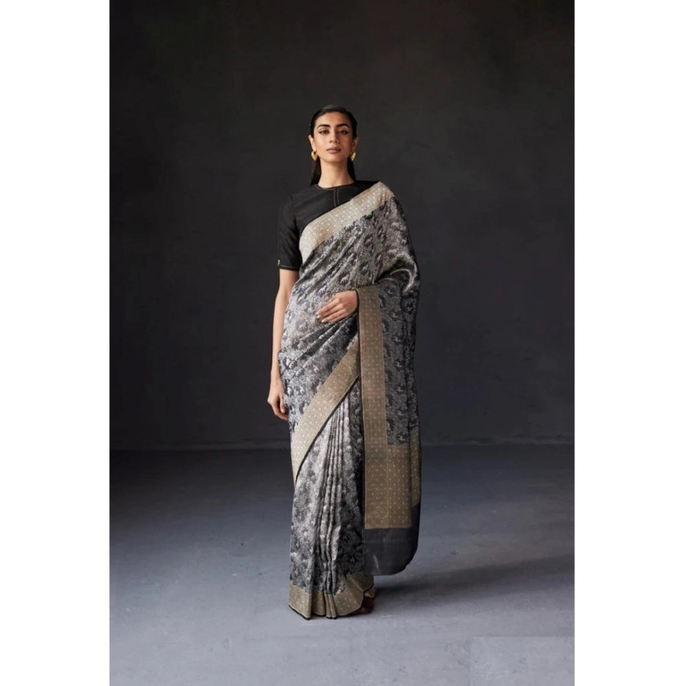 Women's Silk Printed Saree — Grey · _Gry