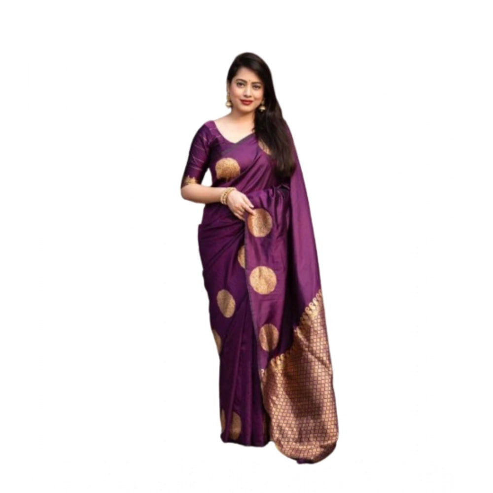 Women's Silk Printed Saree — Wine · Wine