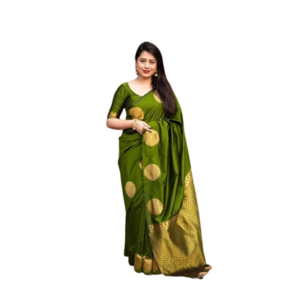 Women's Silk Printed Saree — Green · _Prt