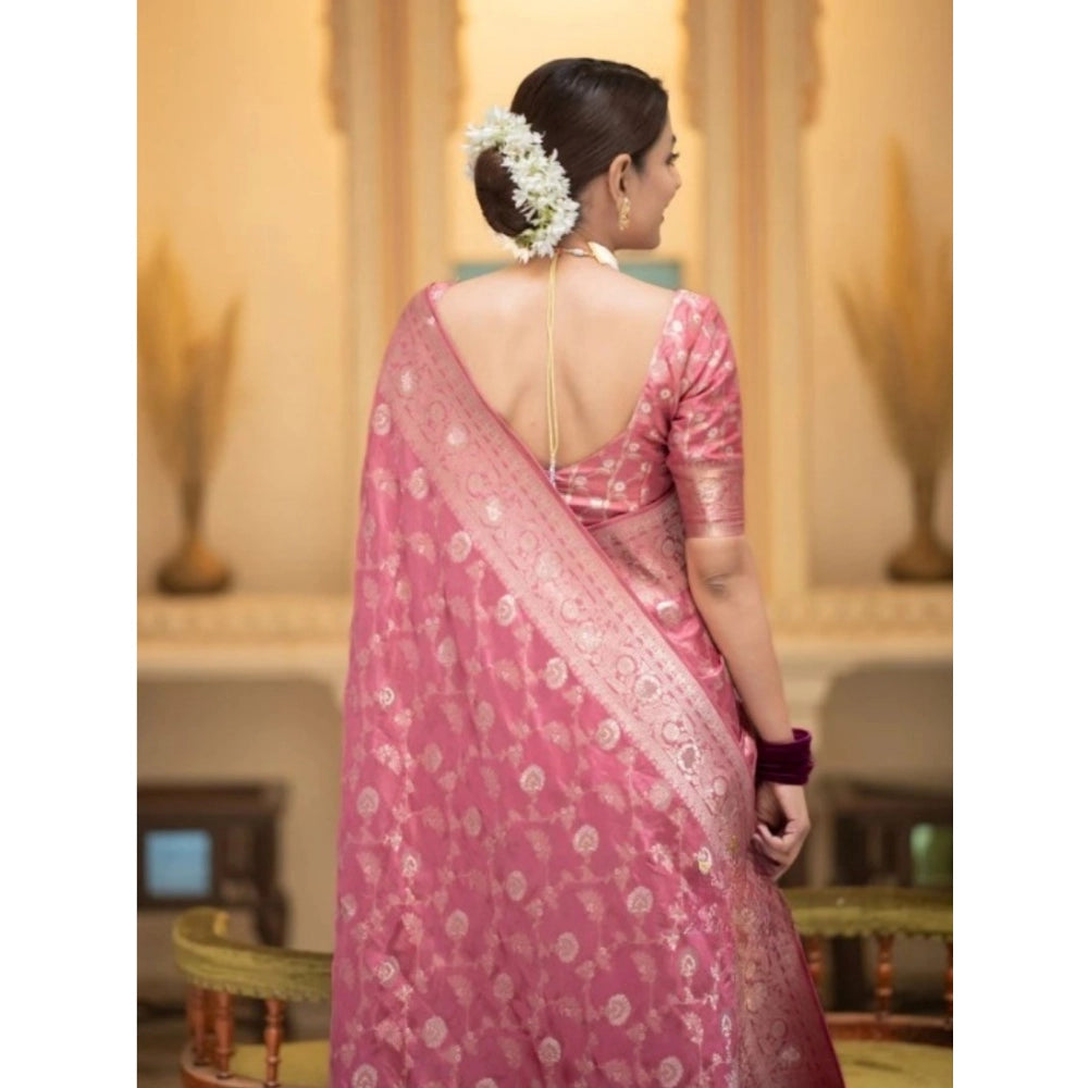 Women's Silk Printed Saree — Peach · _Pch