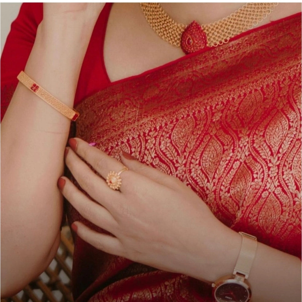 Women's Silk Printed Saree — Red · _Red