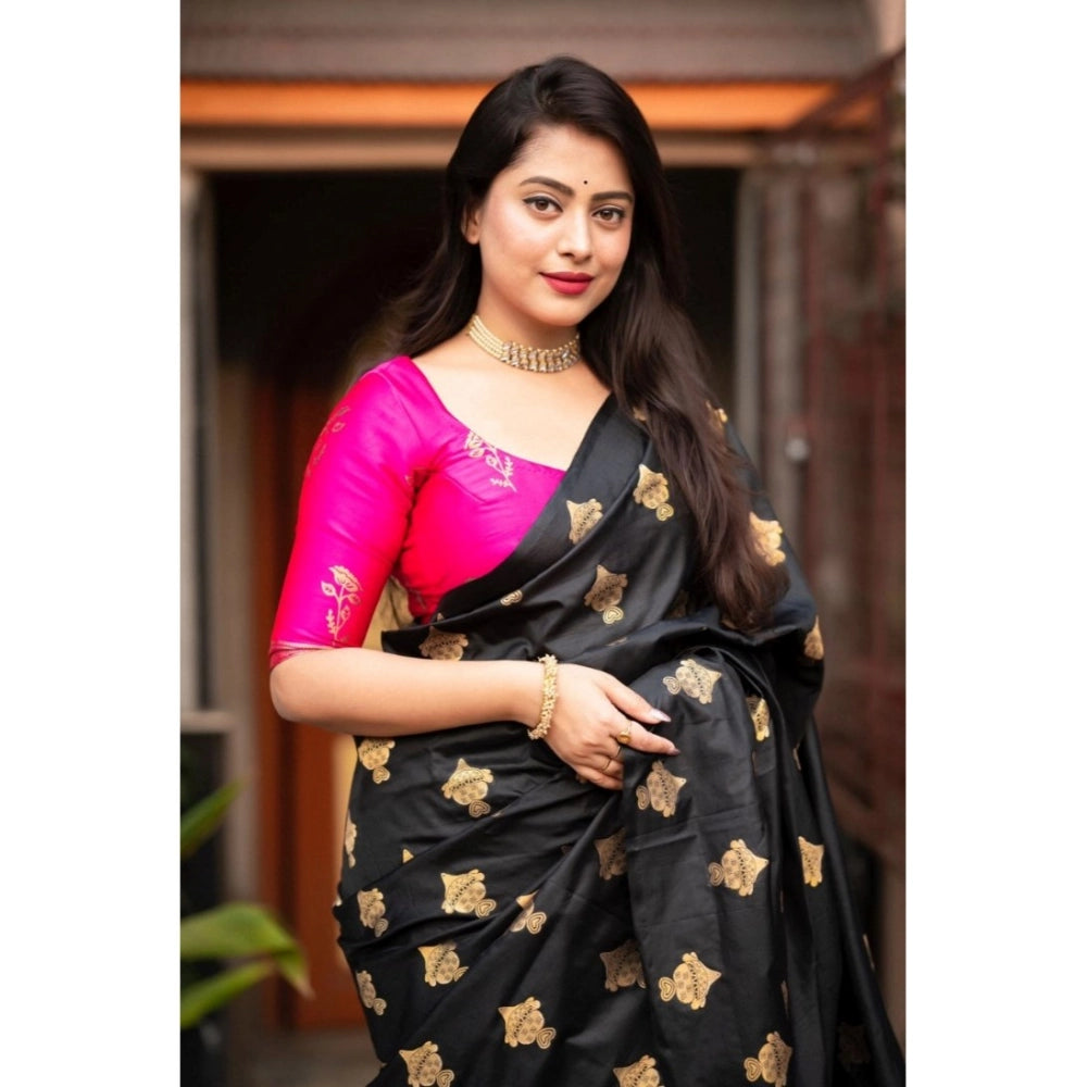 Women's Silk Printed Saree — Pink · _Pnk